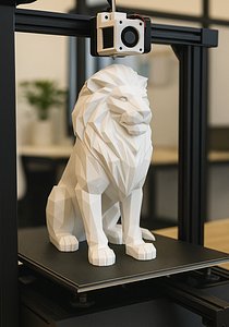 Lion StatueLow Poly Lion Statue STL model