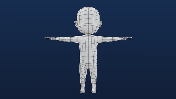 rig characters base mesh 3D model