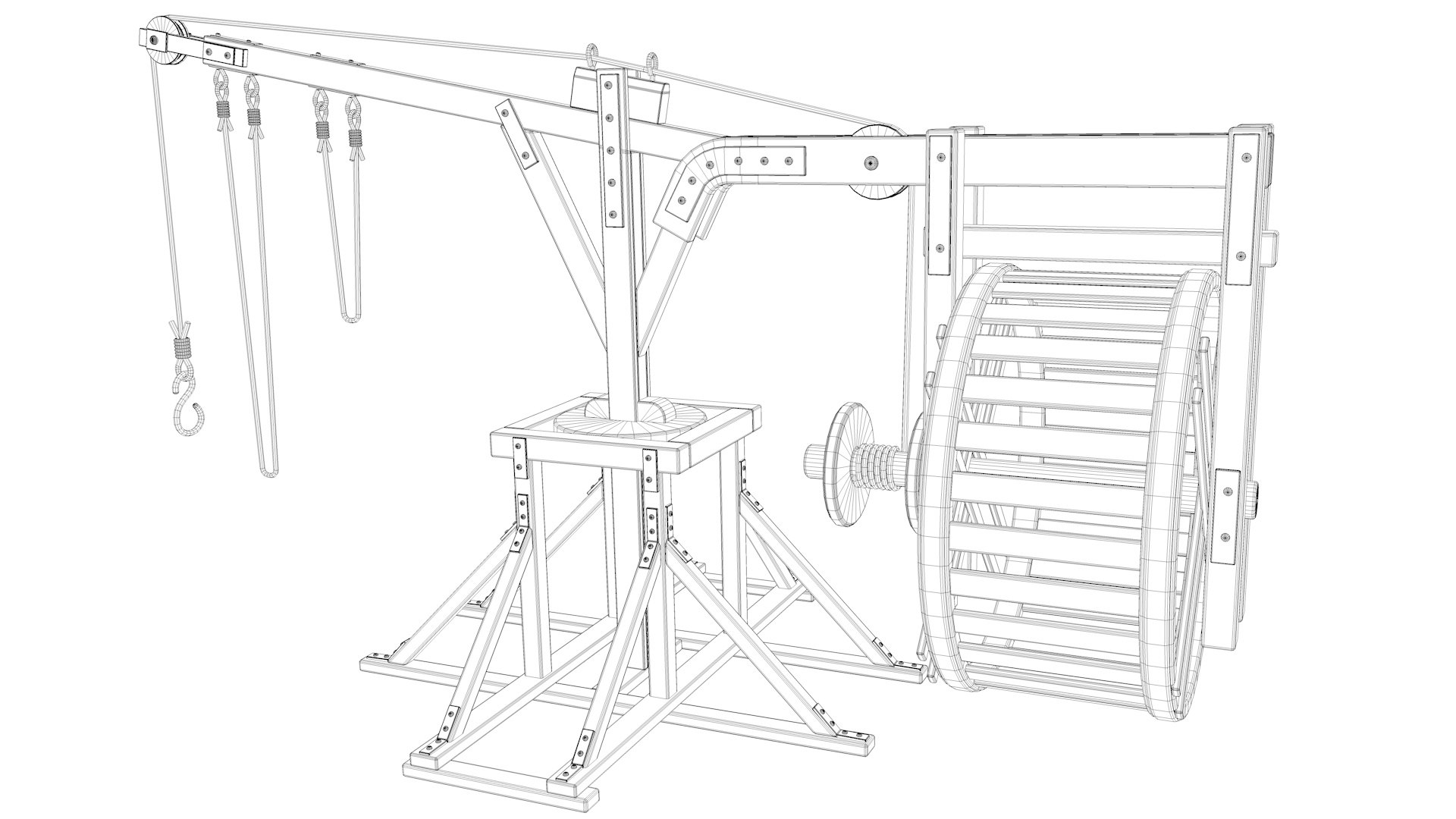 3D Model Wooden Crane - TurboSquid 1974781