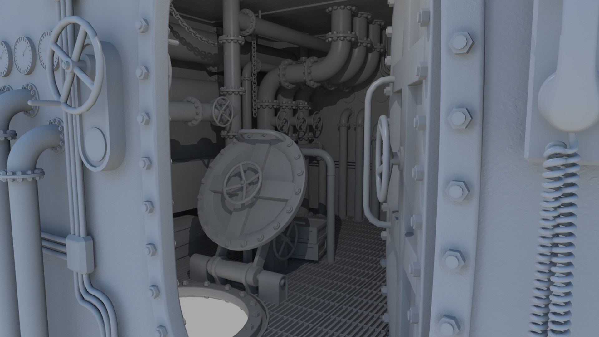Interior Submarine 3d Model