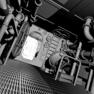 interior submarine 3d model