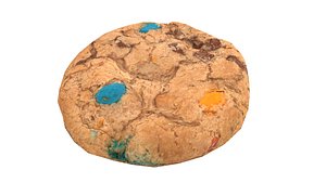 3D Colored Chip Cookie AR VR PBR  Lowpoly with game ready model