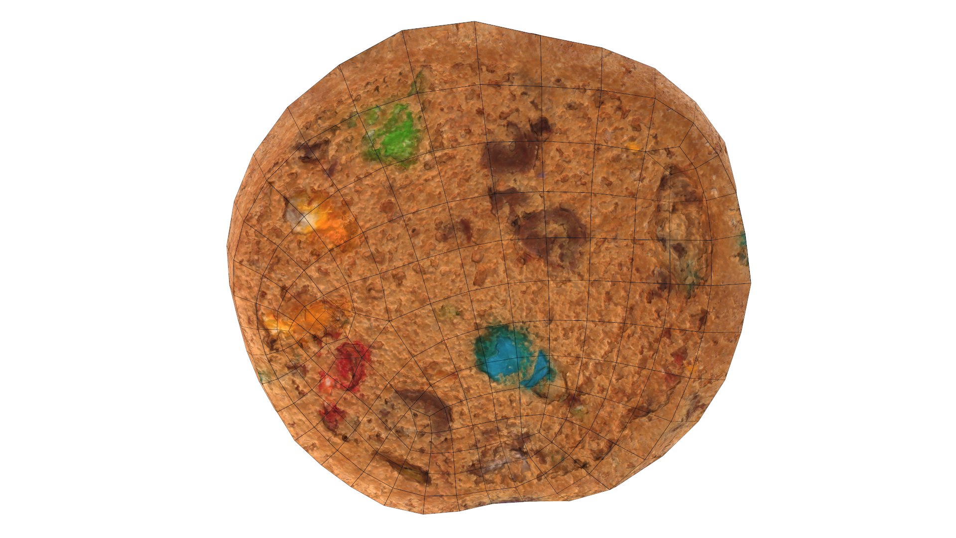 3D Colored Chip Cookie AR VR PBR  Lowpoly with game ready model https://p.turbosquid.com/ts-thumb/rk/vfE4Ri/Lt/wire01/png/1688803858/1920x1080/fit_q87/63881c7e3aab67cf94eae200ee190f9d8374bbe1/wire01.jpg