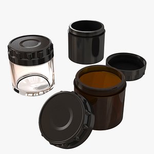 glass jars cosmetic creams 3D model