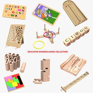 3D Educative Wooden Games Collection