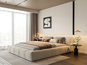 3D model Modern Minimalist Bedroom Interior 23