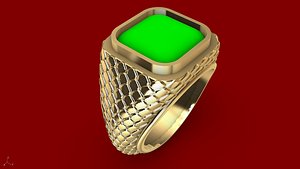 cabochon textured ring stl verified 3D model