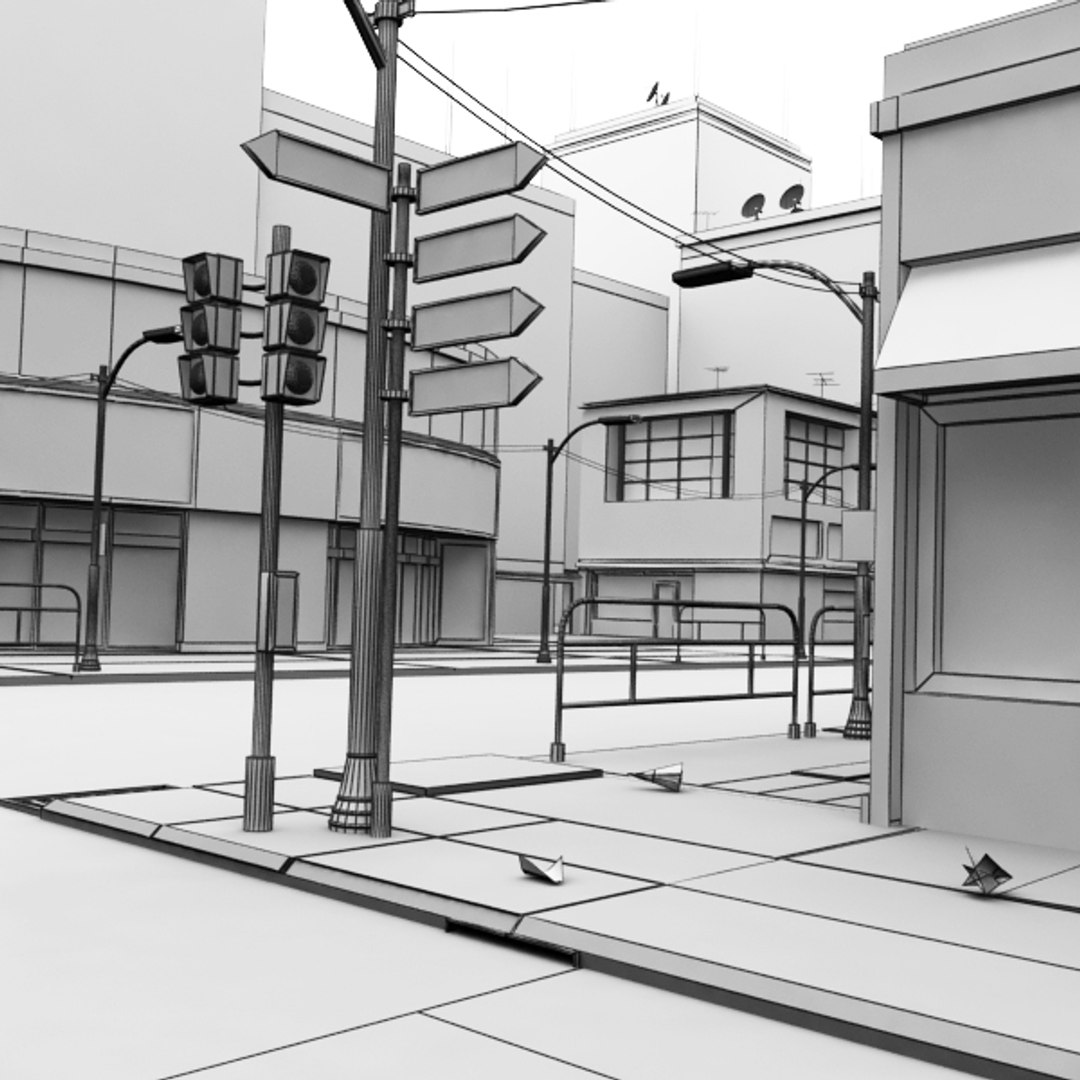 scene building street 3d model