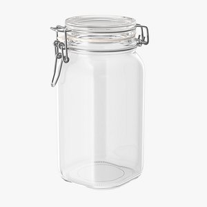 3d model hinged glass kitchen jar
