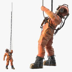 Antique Copper Diving Suit Rigged