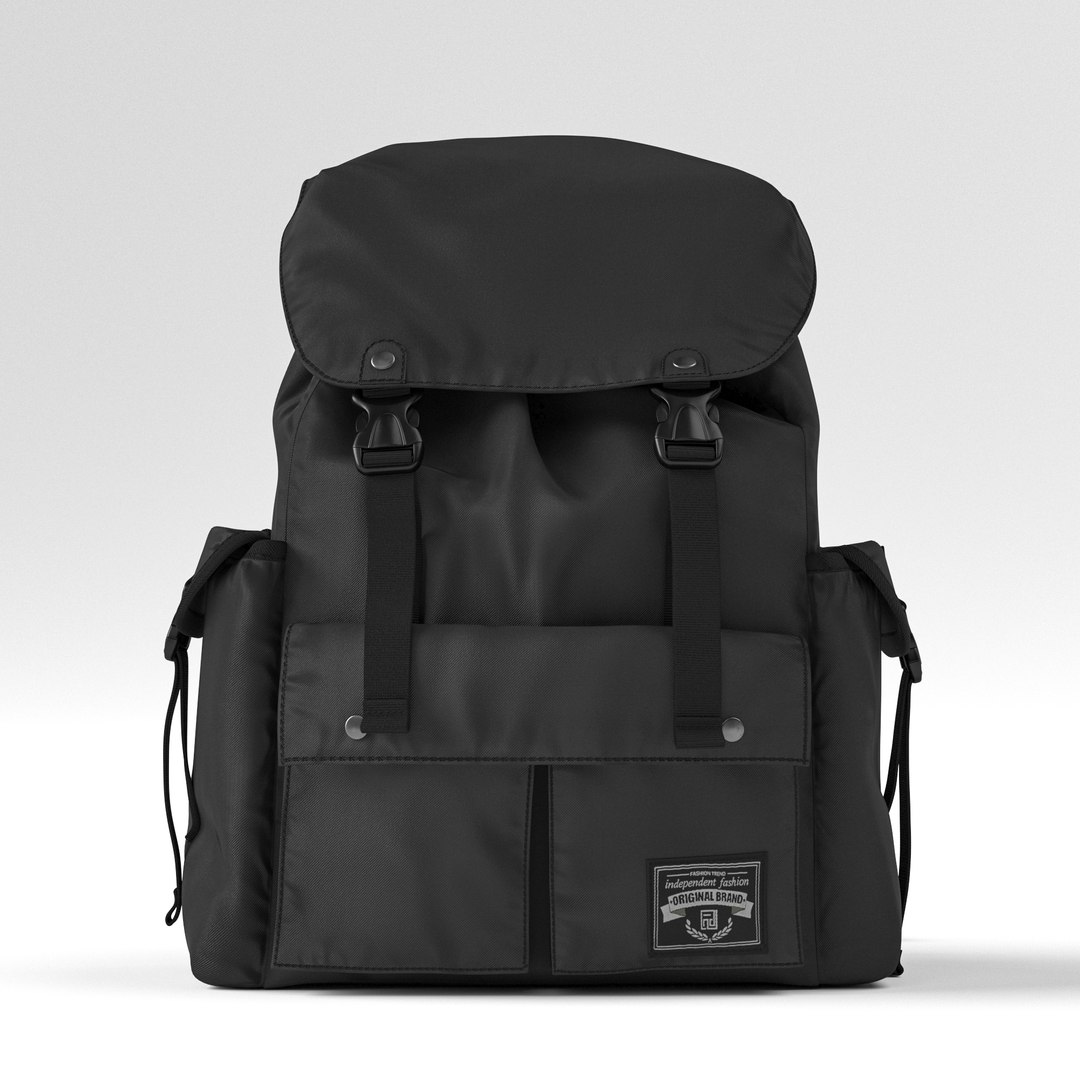 Backpack fabric Black 3D model - TurboSquid 1948580