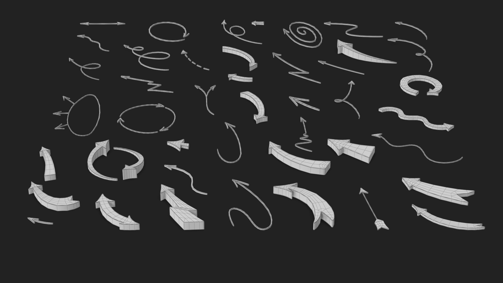 3D Arrow Set https://p.turbosquid.com/ts-thumb/rl/ebx8Gn/FL/wireframe_12/jpg/1707985970/1920x1080/fit_q87/e79d1e8d936513a18cba12c26c1cedc8f768ea2f/wireframe_12.jpg