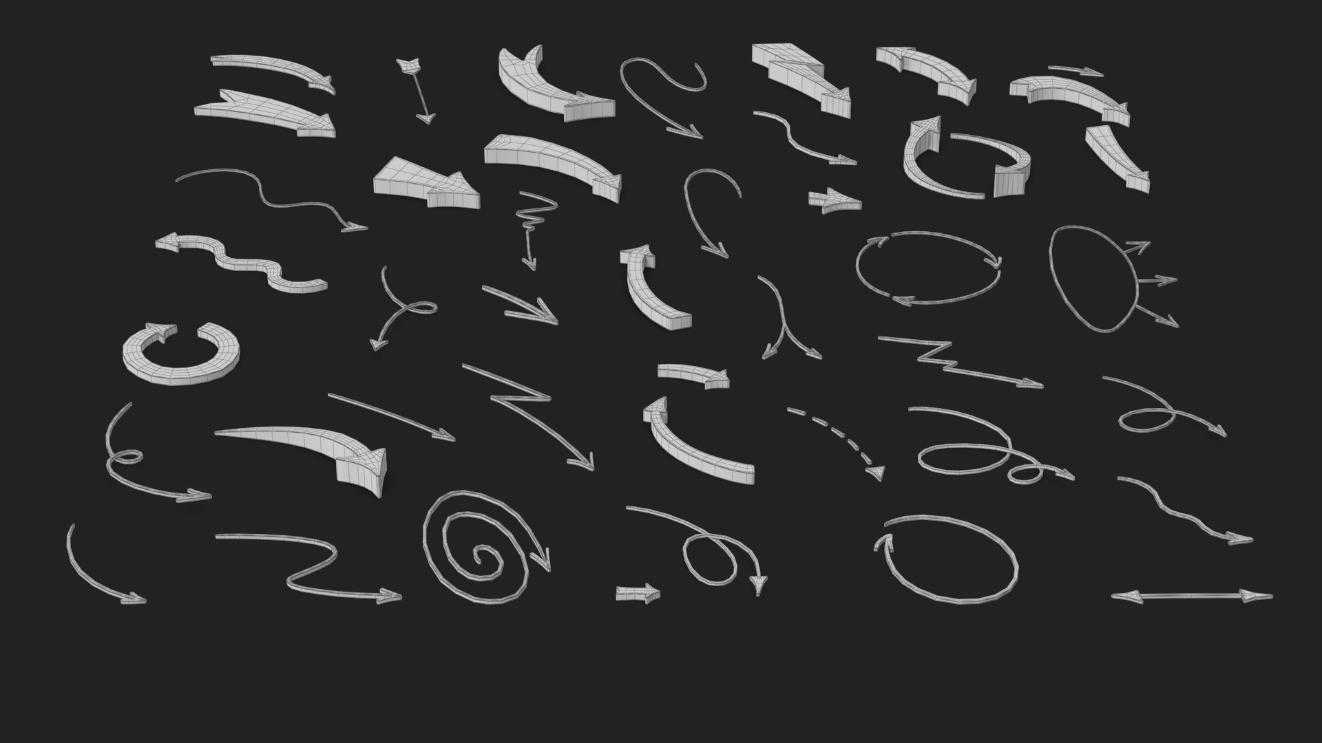 3D Arrow Set https://p.turbosquid.com/ts-thumb/rl/ebx8Gn/Z1/wireframe_14/jpg/1707985971/1920x1080/fit_q87/69599d08e4effa75e98eca848ce16bf7452e9a23/wireframe_14.jpg