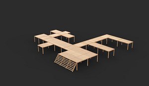 pier for boats 3D model 3D model