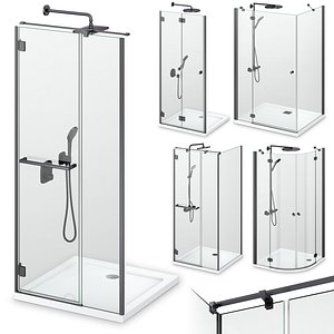 Cabin showers Radaway Carena black 3D model