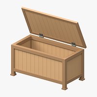 Garden Storage Chest with Open Lid and Slatted Panels