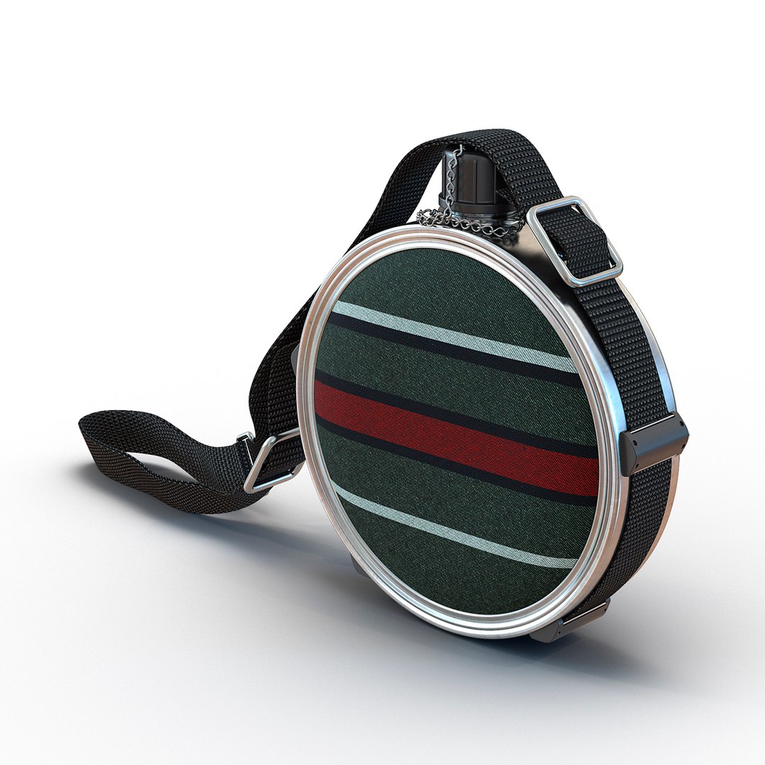 Water Canteen Rigged 3D Model 3D model preview