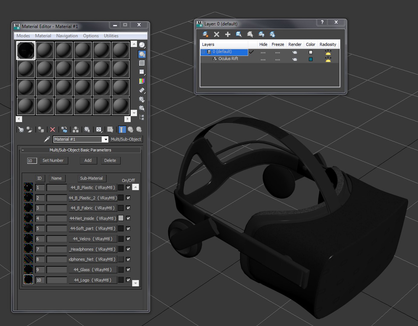3d Oculus Rift Virtual Reality Model