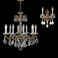 Schonbek la scala 5474-74 5070-48  chandelier & wall lamp set
