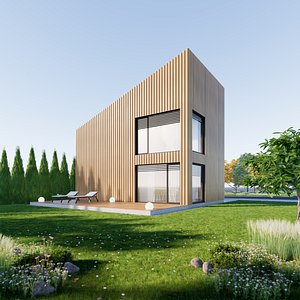 House 3 - Created with fully parametric Revit Families 3D model