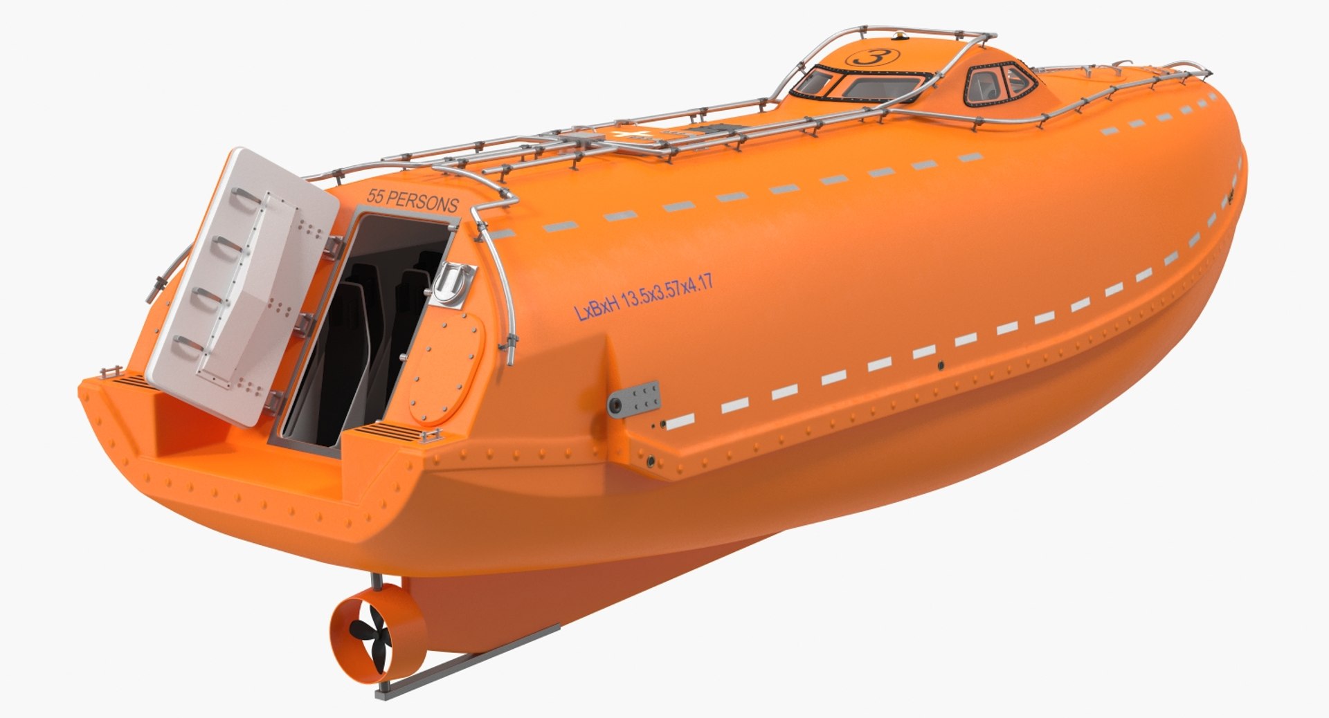 Lifeboat Rigged 3D Model 3D model preview