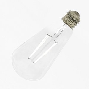 3D Straight Tubular Light Bulb model