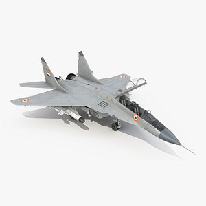 3D MiG 29 KUB Tandem Aircraft Indian with Armament Rigged for Cinema 4D
