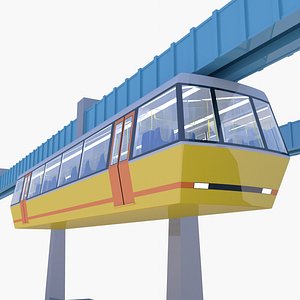 Elevated train golden 3D