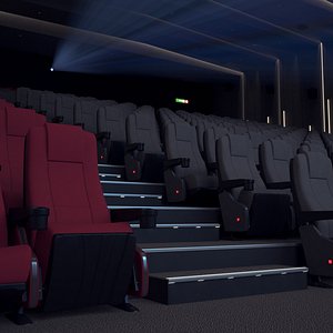 3D Cinema Interior 8K PBR Textures model
