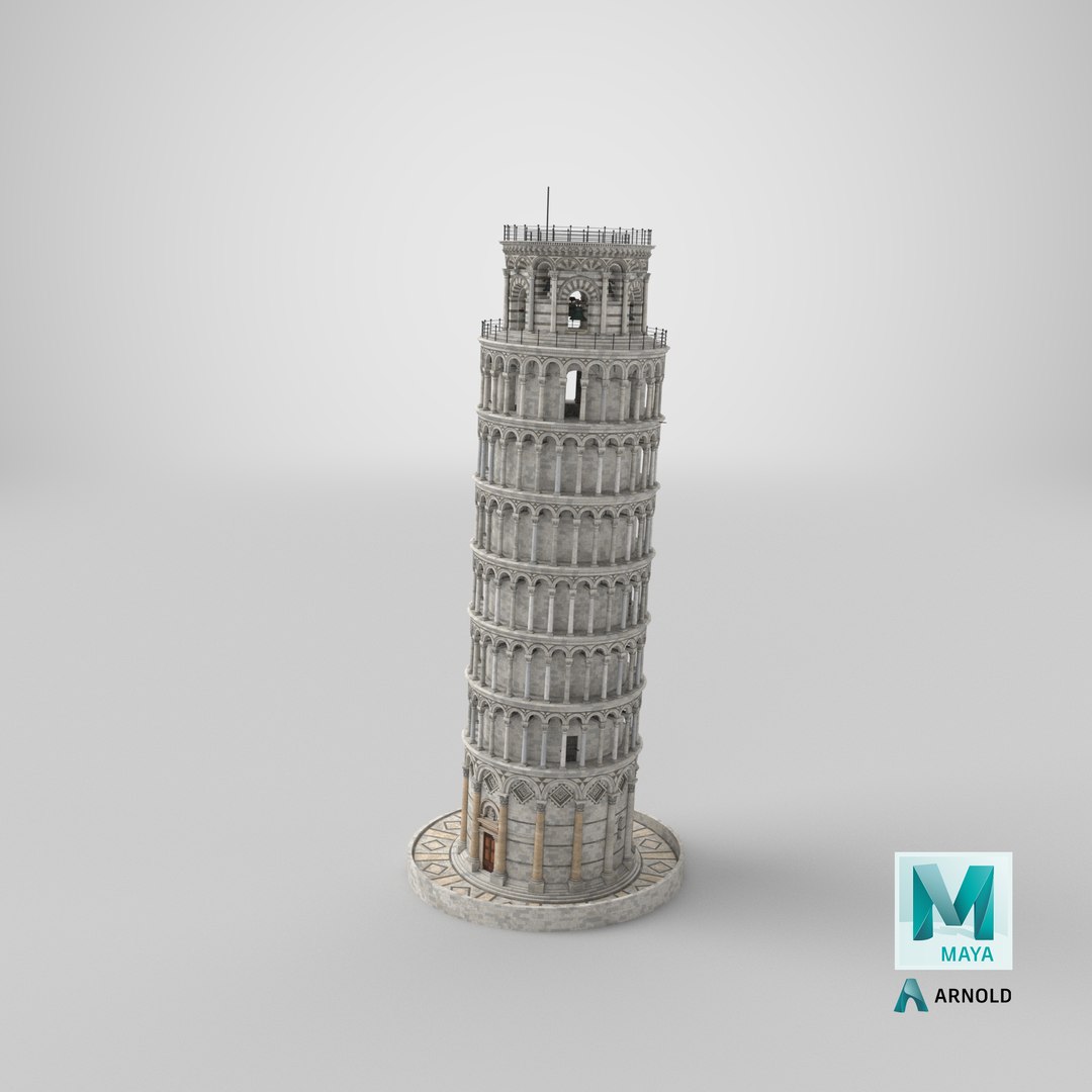 3D leaning tower pisa model https://p.turbosquid.com/ts-thumb/rm/FxNZJv/piuu8asz/stemcell_maya_arnold_render/png/1598161195/1920x1080/fit_q87/6e16c49d6e1ca6e21e01e0bb6c0ae6b9e5f82039/stemcell_maya_arnold_render.jpg