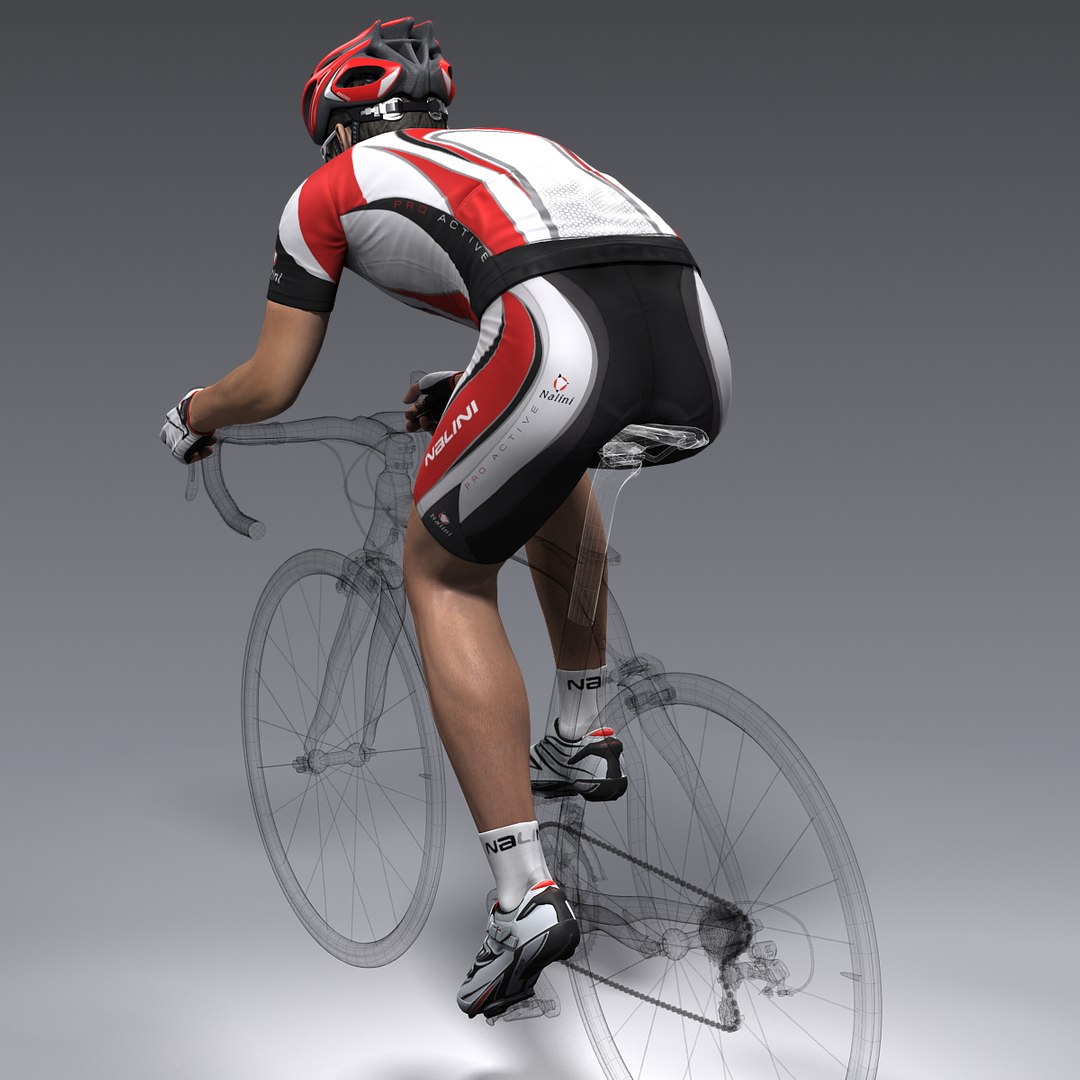Rigged Bicycle Rider 3d Model