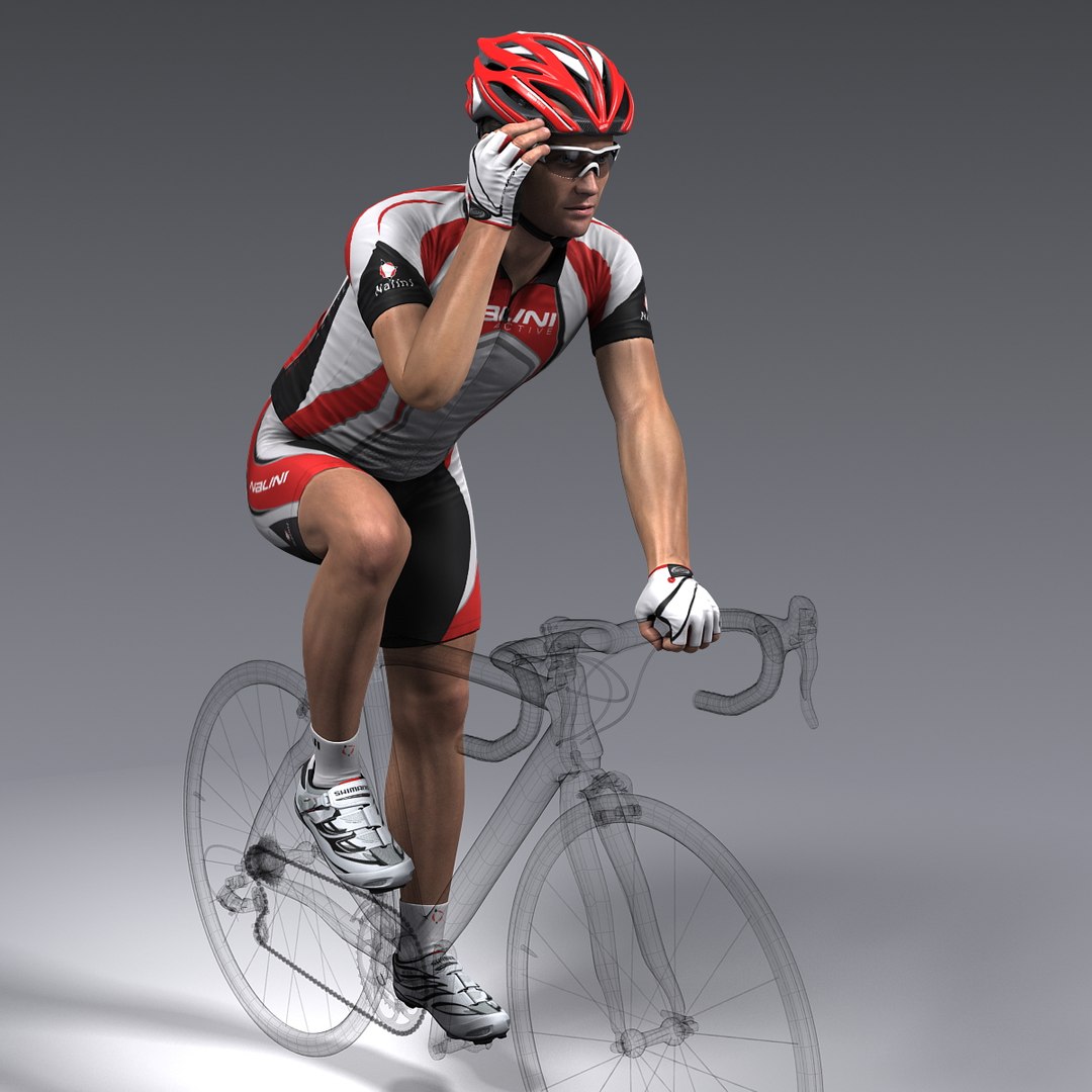 Rigged Bicycle Rider 3d Model
