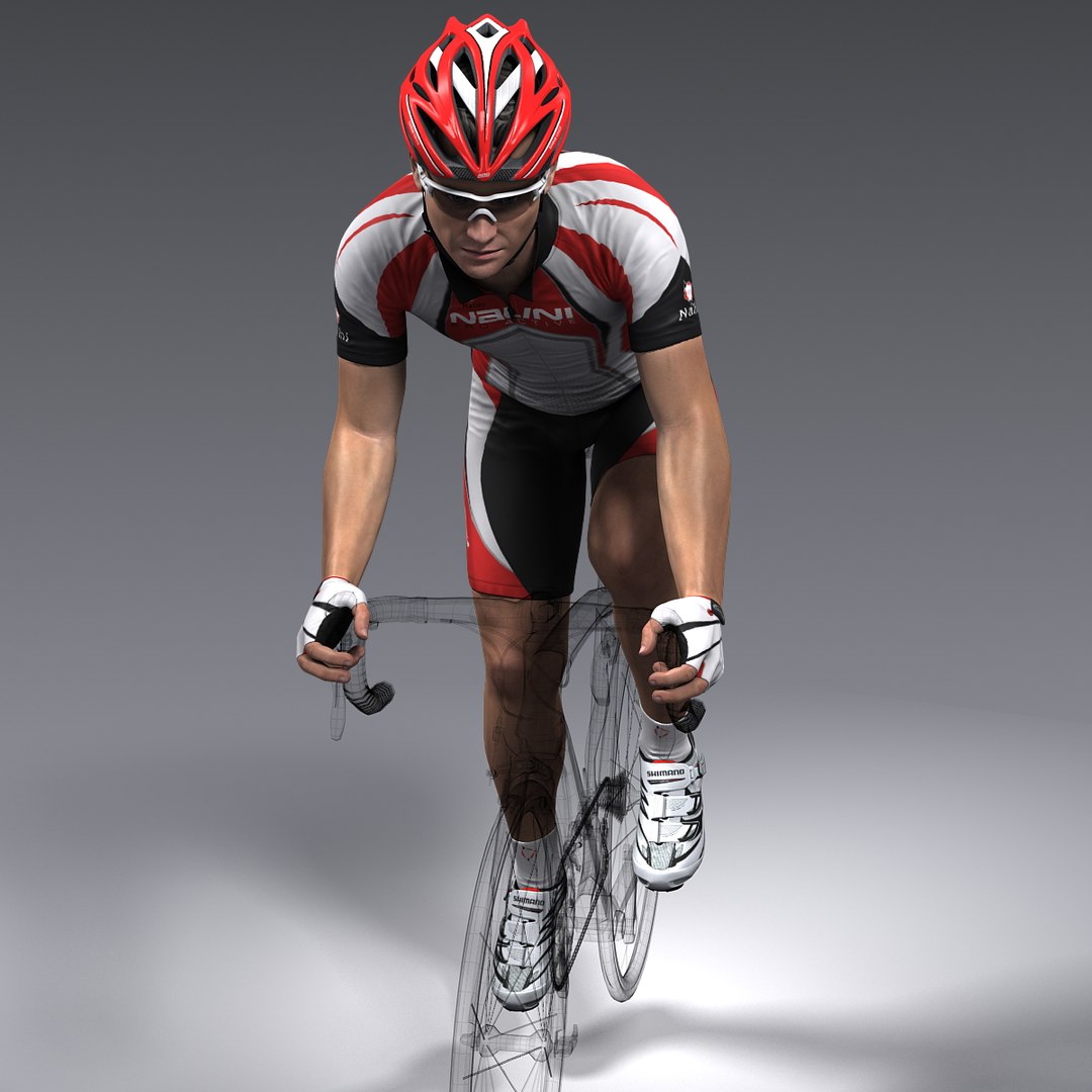 Rigged Bicycle Rider 3d Model