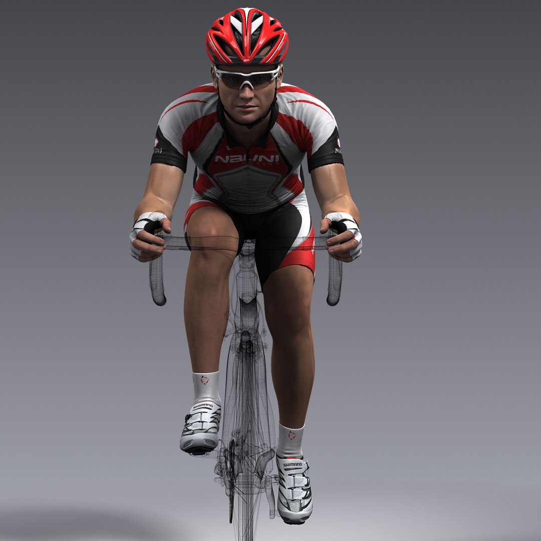 Rigged Bicycle Rider 3d Model