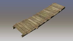 old wood bridge lowpoly