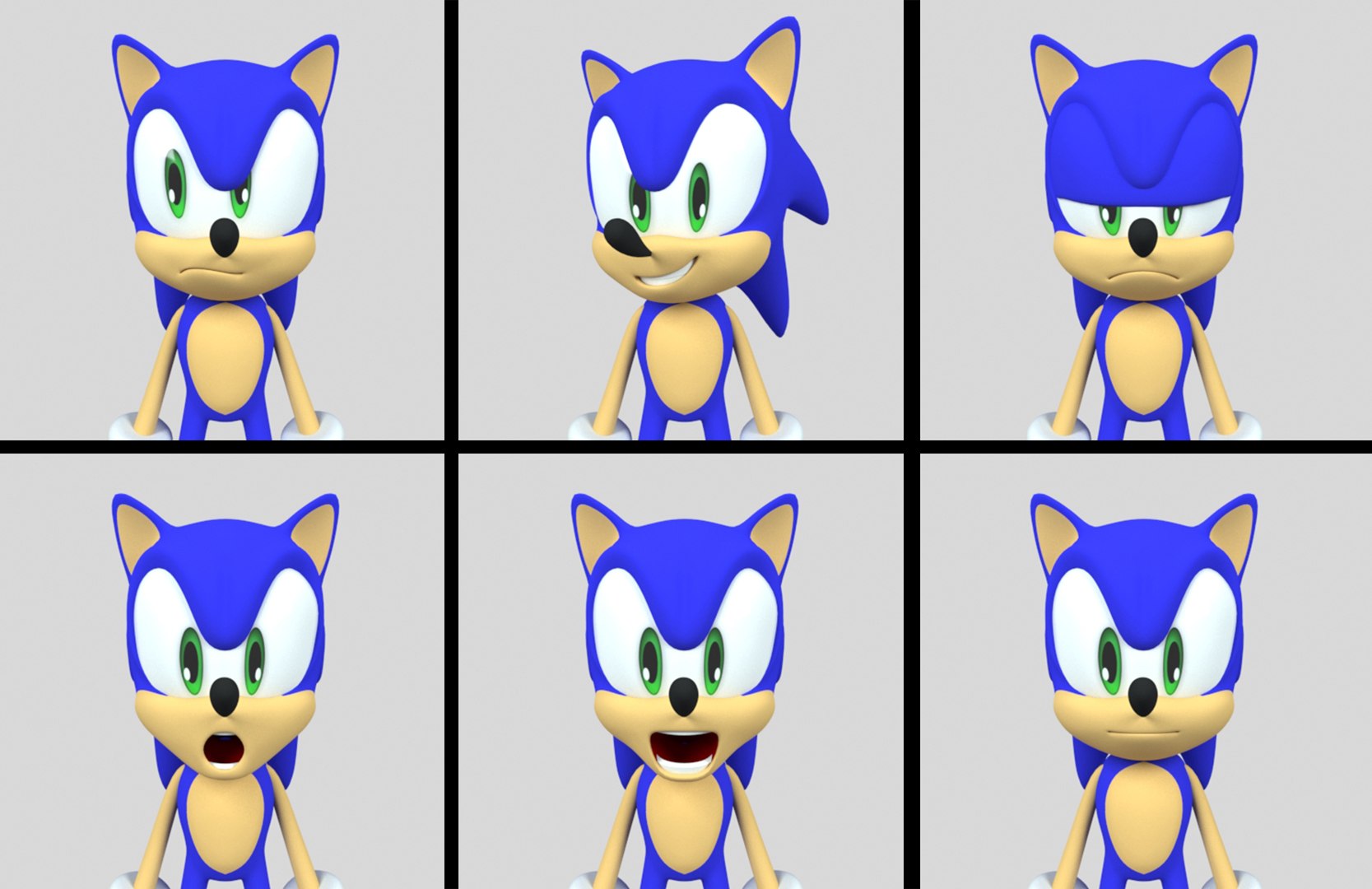 Sonic Hedgehog Character Rigged 3D - TurboSquid 1517341