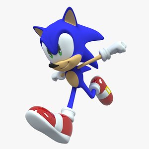 sonic hedgehog character rigged 3D