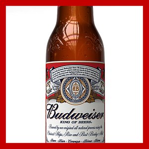 3d budweiser beer bottle