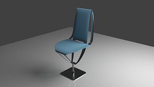 3D The Stay Home Chair Modern Office Chrome Fabric Design model