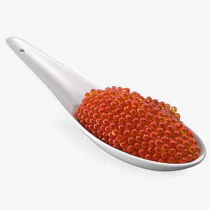 3D Spoon with Red Caviar model