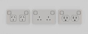 power outlets 3D