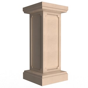 3D Square Column Pedestal model