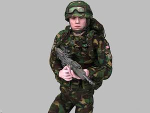 3d model rigged royal marine woodland