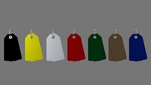 3D model Price Tags double Long Collection