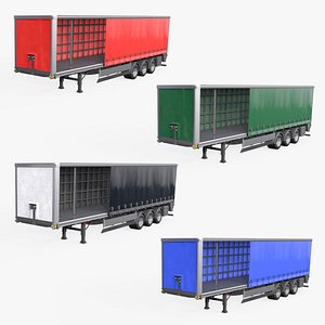 Curtainsider Trailer 4 Variant Collection All PBR Unity UE Textures
