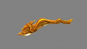 3D Golden Dragon Dagger - Ancient weapons