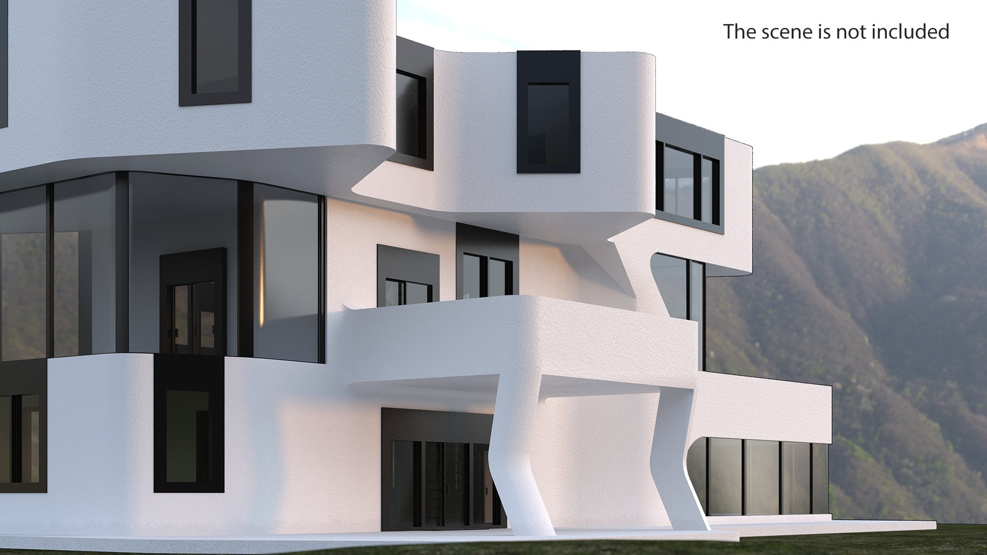 Futuristic Houses Collection 3D model preview