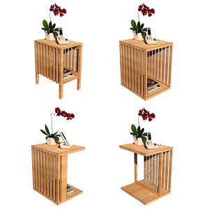 3D Light Wooden Side tables Collection