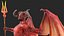 Devil Character with Trident Fur Rigged