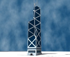 bank china tower building 3d model